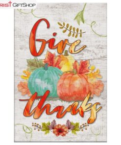 Pumpkin, Thanksgiving, Give Thanks Wall Art Canvas