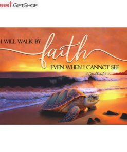 Sea Turtle, I Will Walk By Faith Wall Art Canvas and Poster