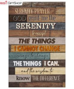 Serenity Prayer Wall Art Canvas and Poster, Christian Wall Art