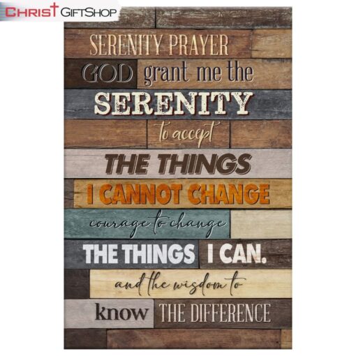 Serenity Prayer Wall Art Canvas and Poster, Christian Wall Art