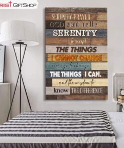 Serenity Prayer Wall Art Canvas and Poster, Christian Wall Art