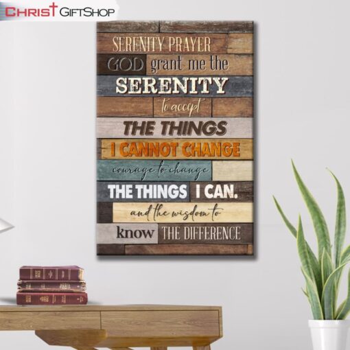 Serenity Prayer Wall Art Canvas and Poster, Christian Wall Art