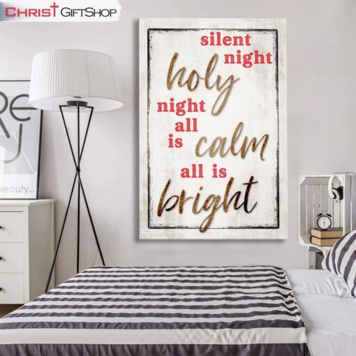 Silent Night Christmas Wall Art Canvas