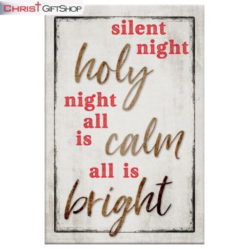 Silent Night Christmas Wall Art Canvas