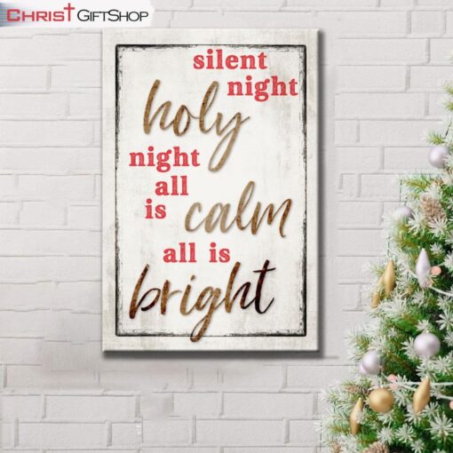 Silent Night Christmas Wall Art Canvas