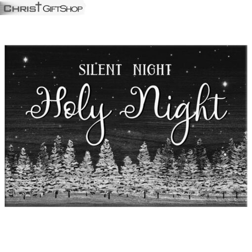 Silent Night Holy Night Christmas Tree Wall Art Canvas