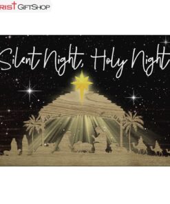 Silent Night Holy Night Jesus Born Christmas Wall Art Canvas and Poster, Christian Gifts