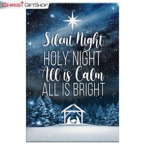 Silent Night Holy Night, Starry Night, Christmas Wall Art Canvas and Poster