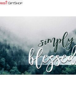 Simply Blessed Wall Art Canvas and Poster, Mountain Forest Christian Wall Decor, Christian Gifts