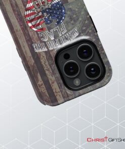 Stand For The Flag And Kneel For The Cross, American Flag Cross Phone Case