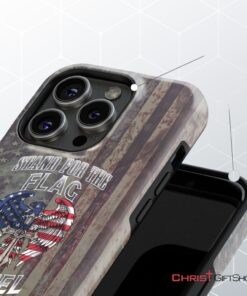 Stand For The Flag And Kneel For The Cross, American Flag Cross Phone Case