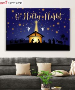 Starry Night Christmas, O Holy Night Wall Art Canvas