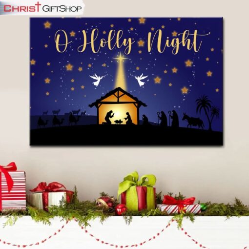 Starry Night Christmas, O Holy Night Wall Art Canvas