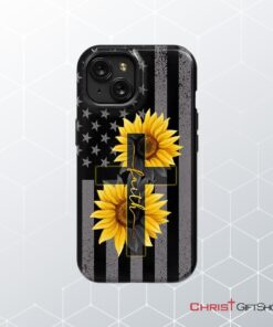 Sunflower Faith Cross Phone Case Christian Phone Cases