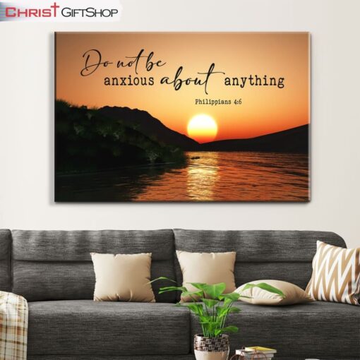 Sunset, Philippians 46 Do Not Be Anxious About Anything Wall Art Canvas