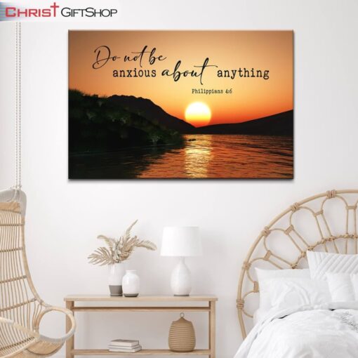 Sunset, Philippians 46 Do Not Be Anxious About Anything Wall Art Canvas