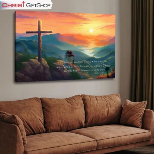 Take Heart I Have Overcome The World John 1633 Niv Wall Art Canvas