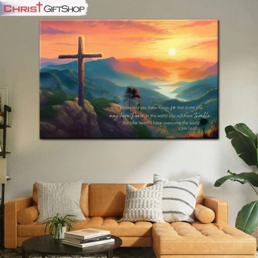 Take Heart I Have Overcome The World John 1633 Niv Wall Art Canvas