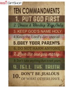 Ten Commandments Wall Art Canvas and Poster - Christian Wall Decor