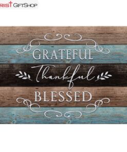 Thankful Grateful Blessed Christian Wall Art Canvas Print