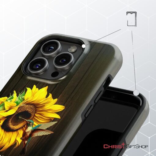 The Joy Of The Lord Is My Strength, Sunflower Hummingbird Phone Case