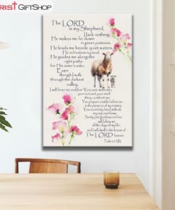 The Lord Is My Shepherd Psalm 23 Wall Art Canvas and Poster