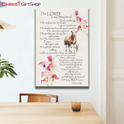 The Lord Is My Shepherd Psalm 23 Wall Art Canvas and Poster