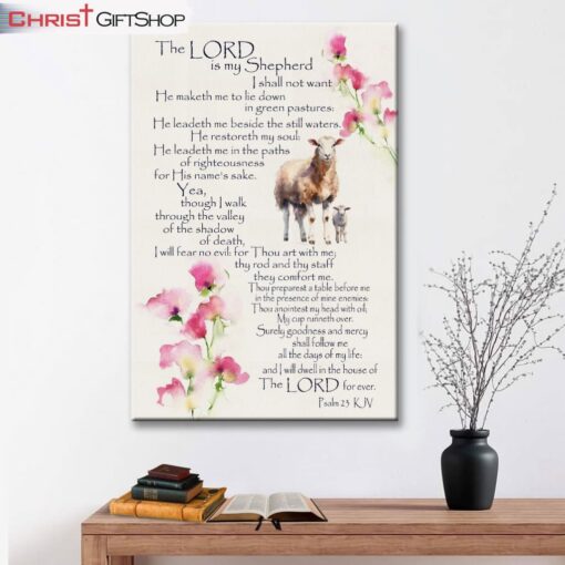 The Lord Is My Shepherd Psalm 23 Wall Art Canvas and Poster