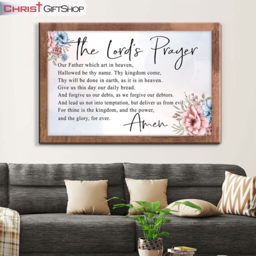 The Lord's Prayer Kjv Canvas Wall Art