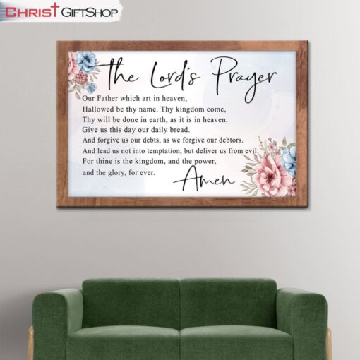 The Lord's Prayer Kjv Canvas Wall Art