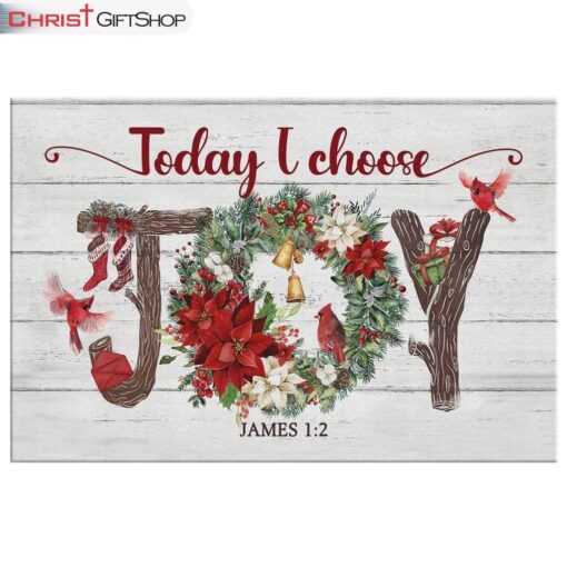 Today I Choose Joy Christmas Wall Art Canvas, Christian Christmas Gifts