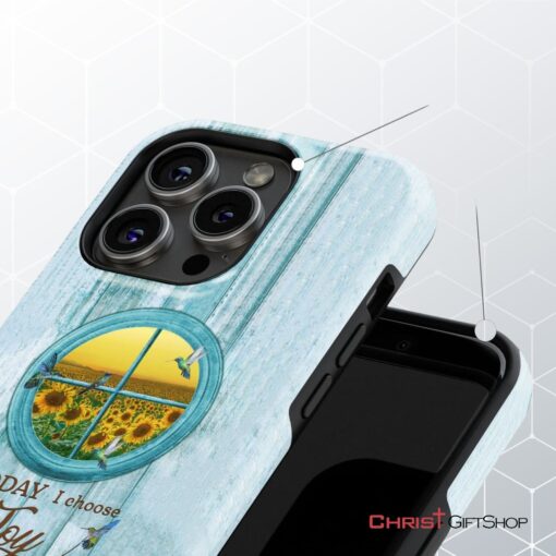 Today I Choose Joy Hummingbird Sunflower Phone Case