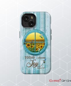 Today I Choose Joy Hummingbird Sunflower Phone Case