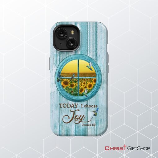 Today I Choose Joy Hummingbird Sunflower Phone Case