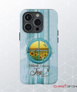 Today I Choose Joy Hummingbird Sunflower Phone Case