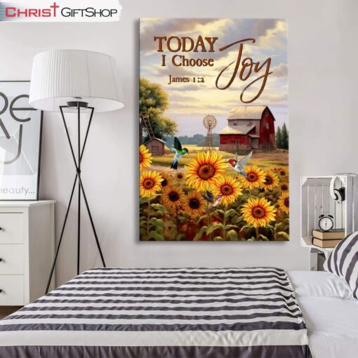 Today I Choose Joy James 12, American Farm Wall Art (Canvas and Poster )