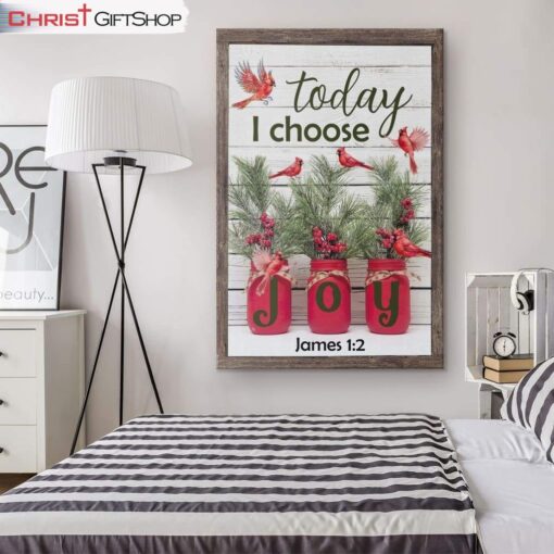 Today I Choose Joy James 12 Christmas Wall Art Canvas, Christmas Decoration