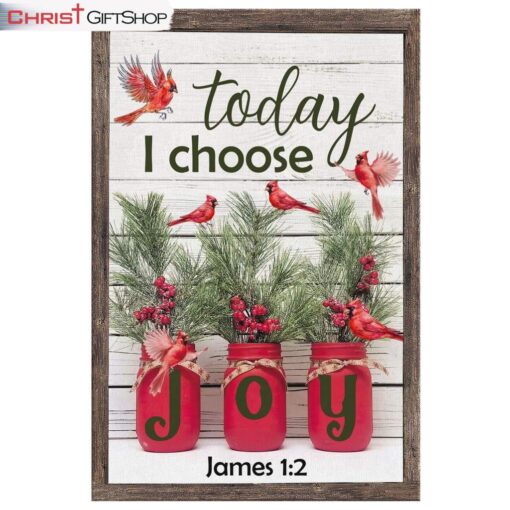 Today I Choose Joy James 12 Christmas Wall Art Canvas, Christmas Decoration