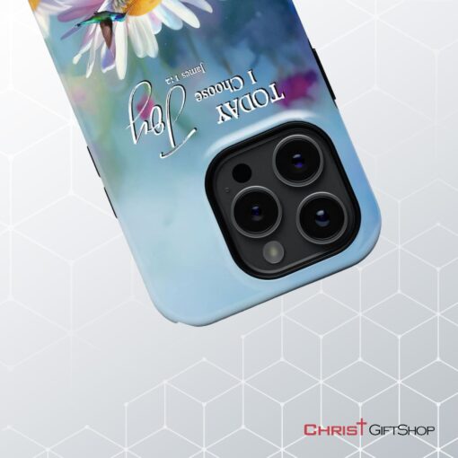 Today I Choose Joy James 12, Hummingbird With Daisies Phone Case