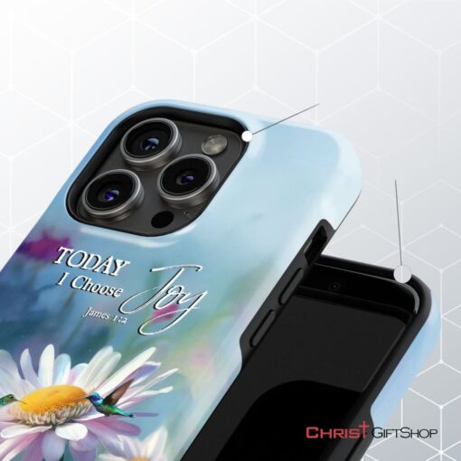 Today I Choose Joy James 12, Hummingbird With Daisies Phone Case