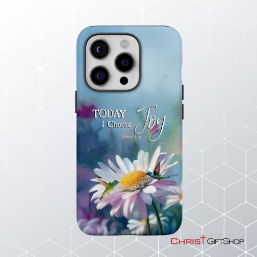 Today I Choose Joy James 12, Hummingbird With Daisies Phone Case