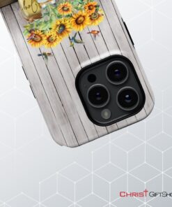 Today I Choose Joy James 12, Sunflower Vase, Hummingbird Phone Case