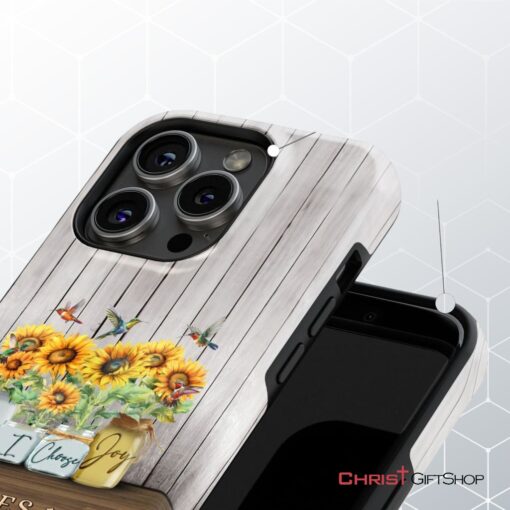 Today I Choose Joy James 12, Sunflower Vase, Hummingbird Phone Case