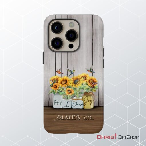 Today I Choose Joy James 12, Sunflower Vase, Hummingbird Phone Case