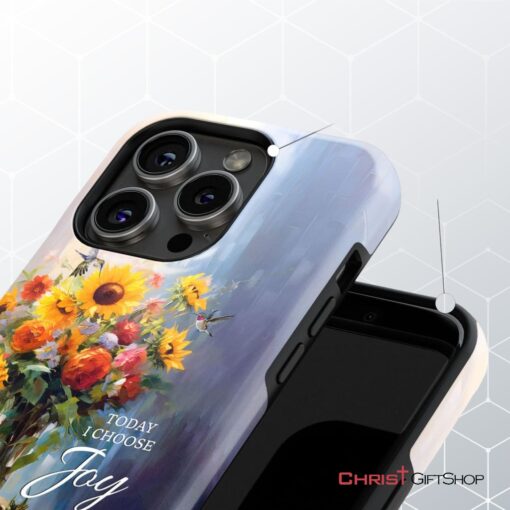 Today I Choose Joy, Hummingbird Sunflower Phone Case