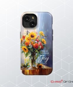 Today I Choose Joy, Hummingbird Sunflower Phone Case