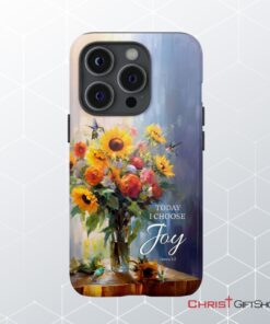 Today I Choose Joy, Hummingbird Sunflower Phone Case