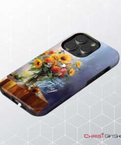 Today I Choose Joy, Hummingbird Sunflower Phone Case