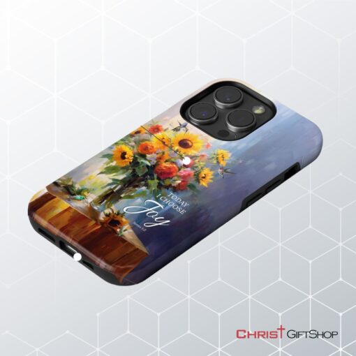 Today I Choose Joy, Hummingbird Sunflower Phone Case