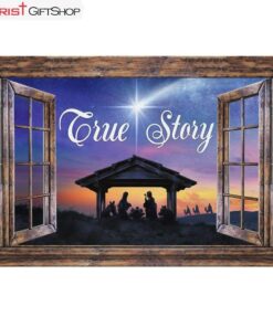 True Story Nativity Of Jesus Christmas Wall Art Canvas - Christmas Gifts